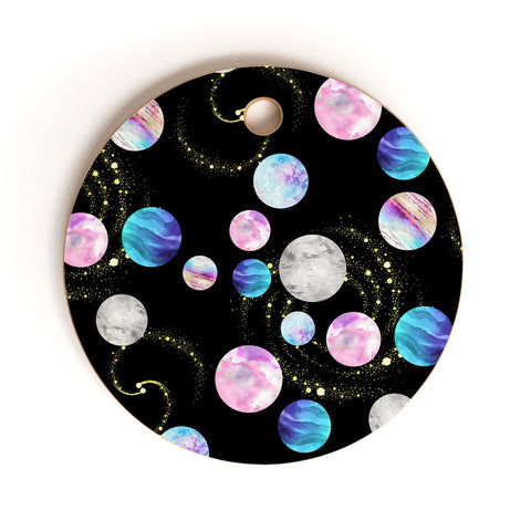 retrografika Outer Space Planets Galaxies Cutting Board Round