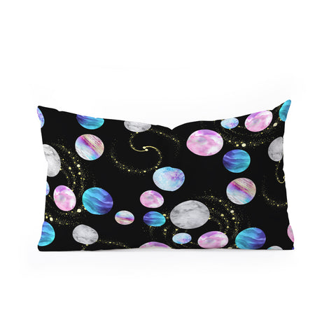 retrografika Outer Space Planets Galaxies Oblong Throw Pillow