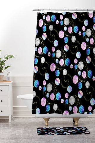 retrografika Outer Space Planets Galaxies Shower Curtain And Mat