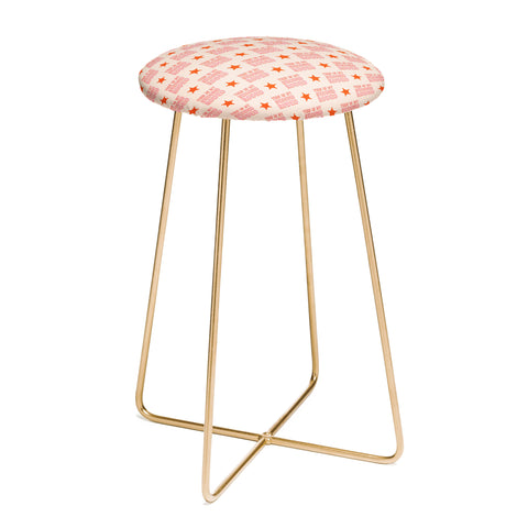 retrografika This is My Second Rodeo pink Counter Stool