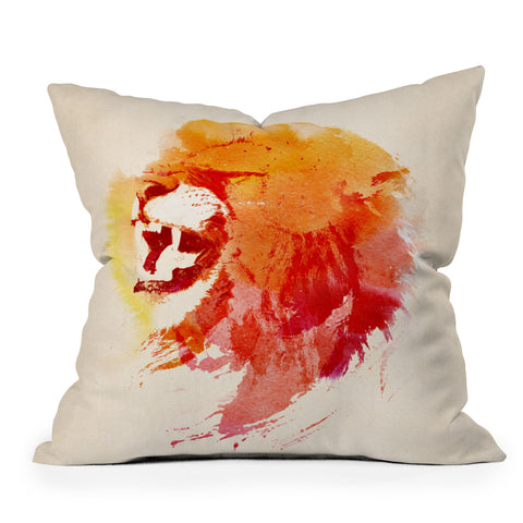 Robert Farkas Angry Lion Outdoor Throw Pillow