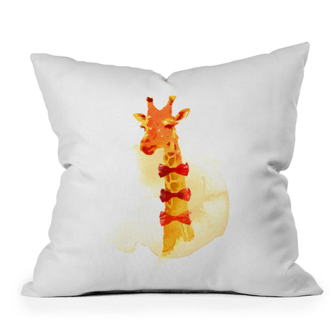 Robert Farkas Elegant Giraffe Outdoor Throw Pillow