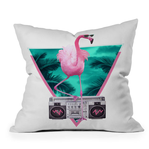 Robert Farkas Miami Flamingo Outdoor Throw Pillow