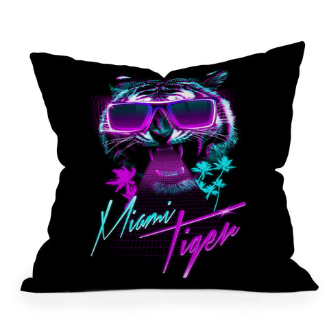 Robert Farkas Miami Tiger Outdoor Throw Pillow