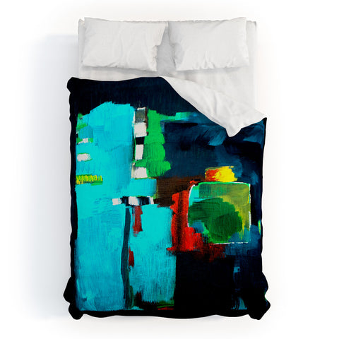 Robin Faye Gates Abstract Blue 1 Duvet Cover