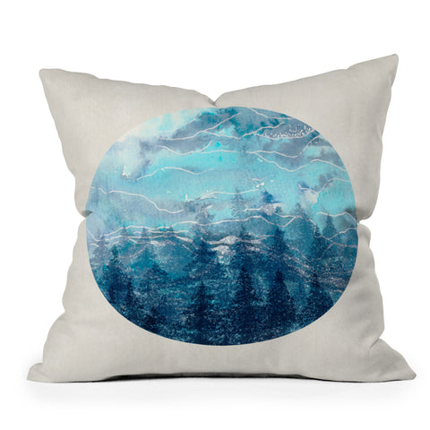 RosebudStudio Faded Mountains Outdoor Throw Pillow
