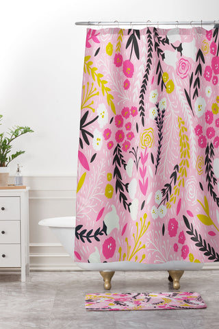 RosebudStudio Floral days are good Shower Curtain And Mat
