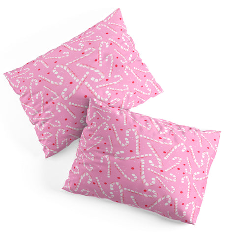 RosebudStudio Pink Candycanes Pillow Shams