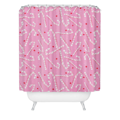 RosebudStudio Pink Candycanes Shower Curtain