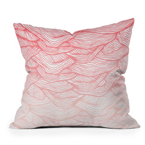RosebudStudio Pink Waves Outdoor Throw Pillow