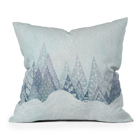RosebudStudio Winter Mountains Outdoor Throw Pillow