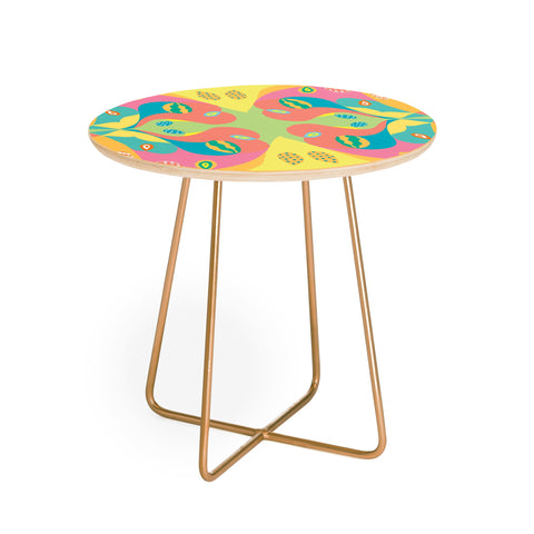 Rosie Brown Color Symmetry Round Side Table