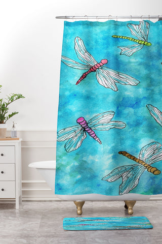 Rosie Brown DragonFly Shower Curtain And Mat