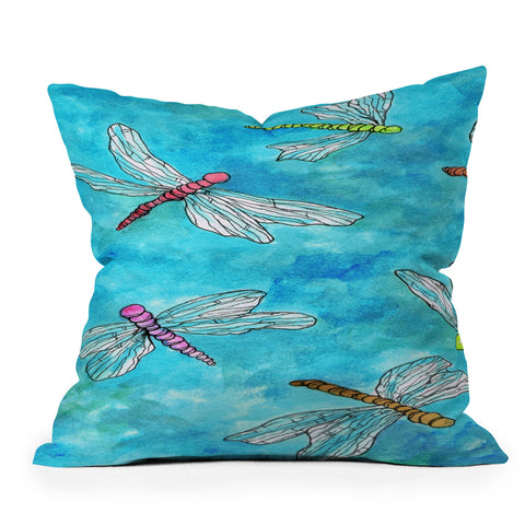 Rosie Brown DragonFly Outdoor Throw Pillow