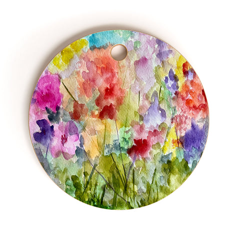Rosie Brown Fabulous Flowers Cutting Board Round