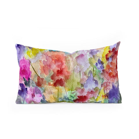 Rosie Brown Fabulous Flowers Oblong Throw Pillow