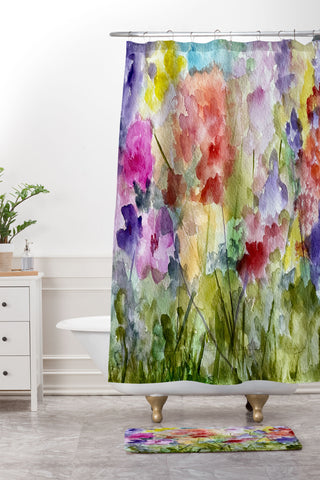 Rosie Brown Fabulous Flowers Shower Curtain And Mat