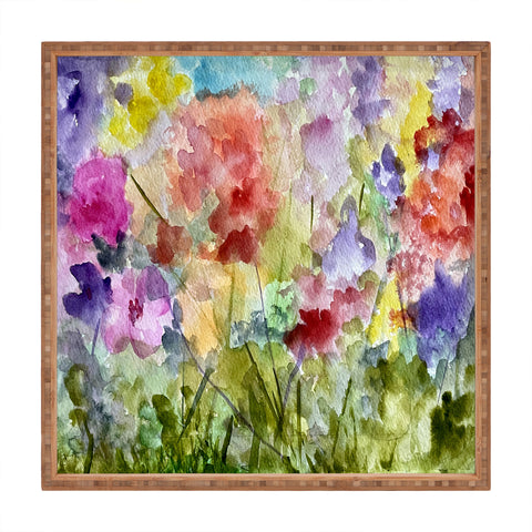 Rosie Brown Fabulous Flowers Square Tray