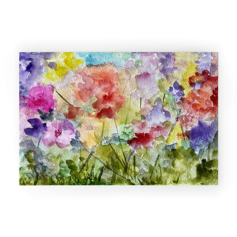 Rosie Brown Fabulous Flowers Welcome Mat