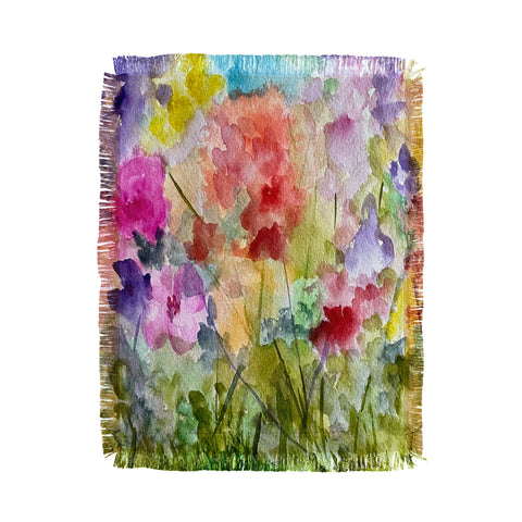 Rosie Brown Fabulous Flowers Throw Blanket