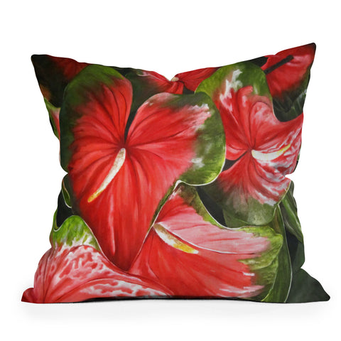 Rosie Brown Lady In Red Outdoor Throw Pillow