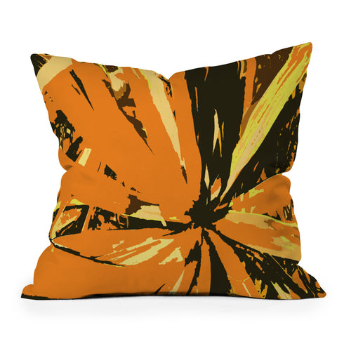 Rosie Brown Orange Bromeliad Outdoor Throw Pillow
