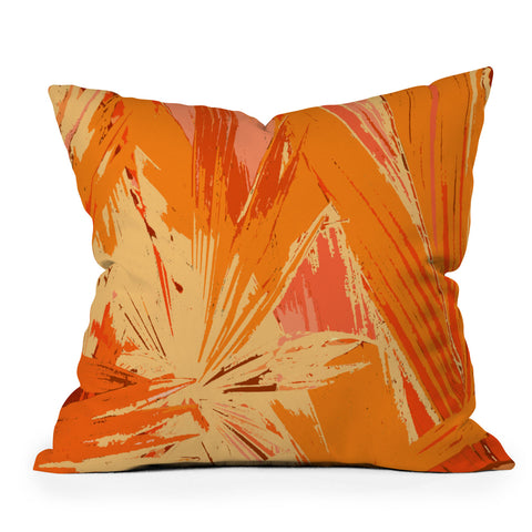 Rosie Brown Palm Explosion Outdoor Throw Pillow