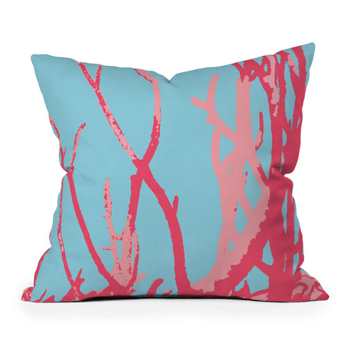 Rosie Brown Pink Seaweed Outdoor Throw Pillow