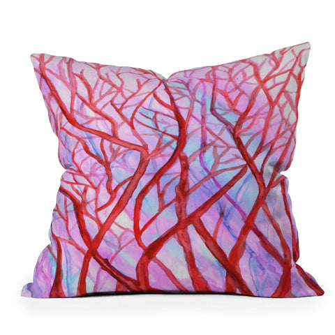Rosie Brown Red Coral Outdoor Throw Pillow