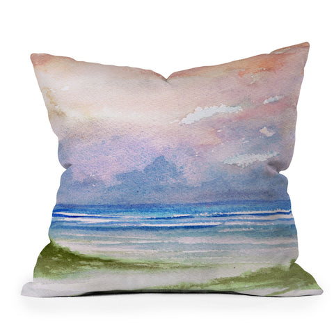 Rosie Brown Seashore Sunset Outdoor Throw Pillow