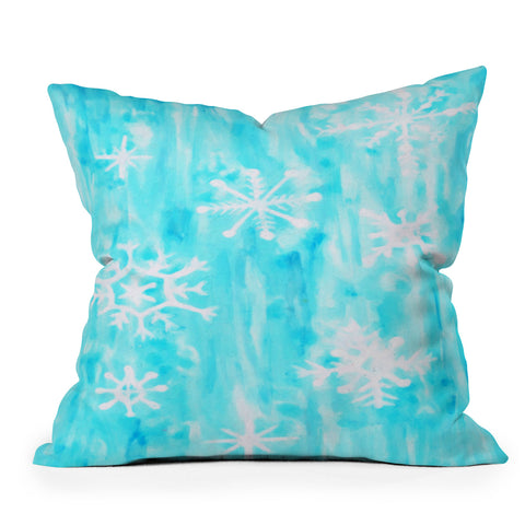 Rosie Brown Snowing Outdoor Throw Pillow