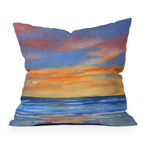 Rosie Brown Sunset Reflections Outdoor Throw Pillow