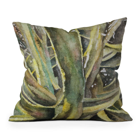 Rosie Brown Tropical Greens Outdoor Throw Pillow