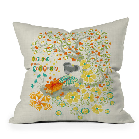 Sabine Reinhart Our Love grows endlessly Outdoor Throw Pillow