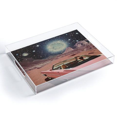 Samantha Hearn Pink Car in Space Vintage Acrylic Tray