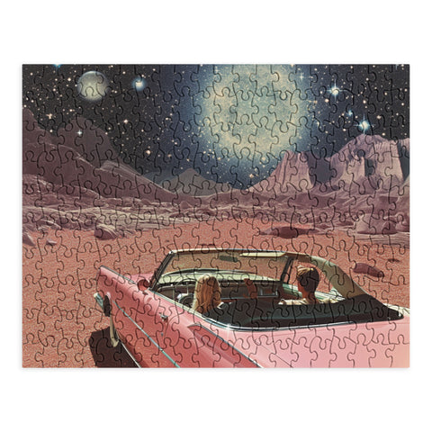 Samantha Hearn Pink Car in Space Vintage Puzzle