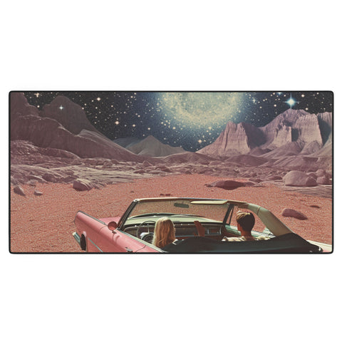 Samantha Hearn Pink Car in Space Vintage Desk Mat