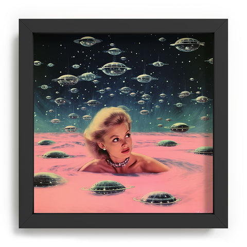 Samantha Hearn Pink Pool Vintage Collage Art Recessed Framing Square