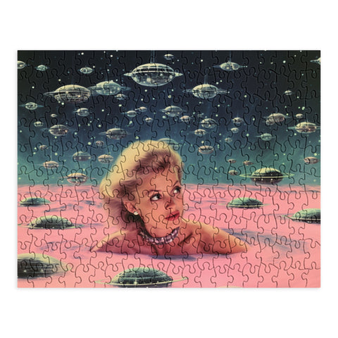 Samantha Hearn Pink Pool Vintage Collage Art Puzzle