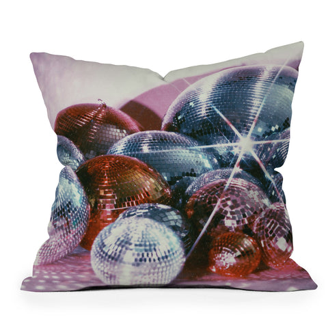 Samantha Hearn Shiny Disco Balls Outdoor Throw Pillow