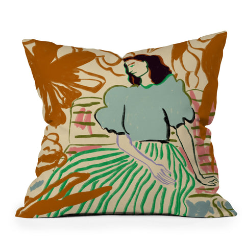 sandrapoliakov FIRST WARM DAY AFTER WINTER Outdoor Throw Pillow