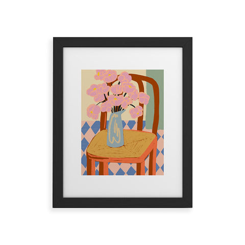 sandrapoliakov FLOWERS ON A CHAIR Framed Art Print