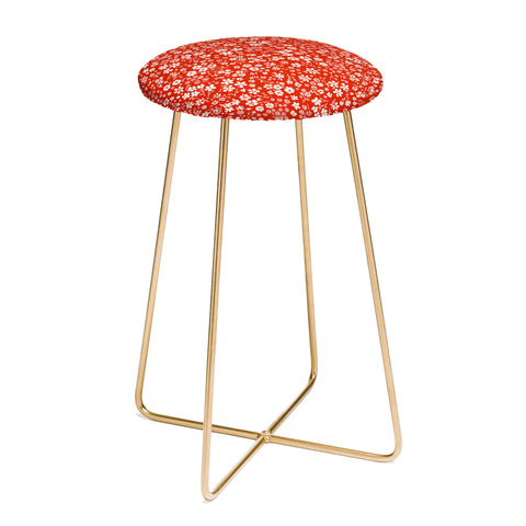 Schatzi Brown Agatha Floral Apple Red Counter Stool