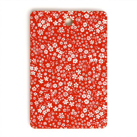 Schatzi Brown Agatha Floral Apple Red Cutting Board Rectangle