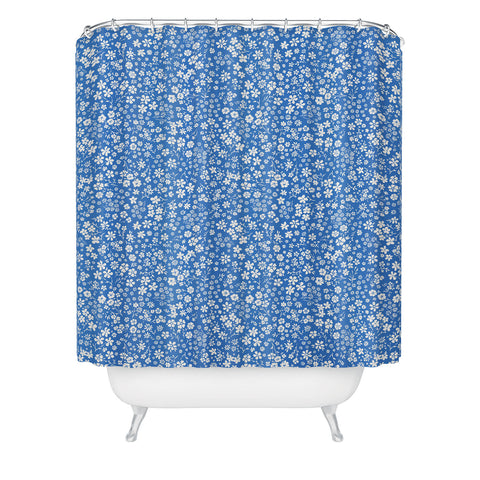 Schatzi Brown Agatha Floral Bluebell Shower Curtain