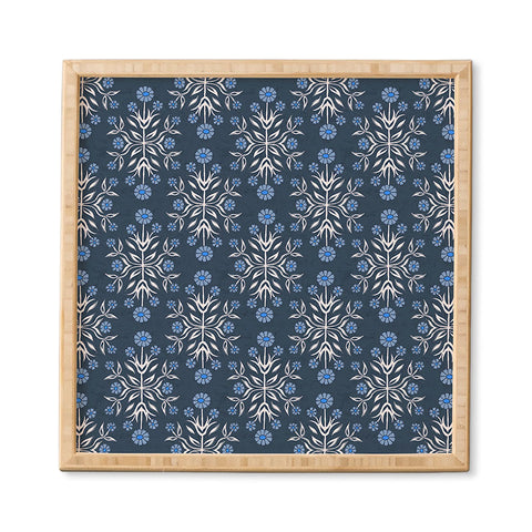 Schatzi Brown Belinna Floral Blue Framed Wall Art