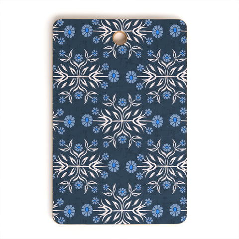 Schatzi Brown Belinna Floral Blue Cutting Board Rectangle