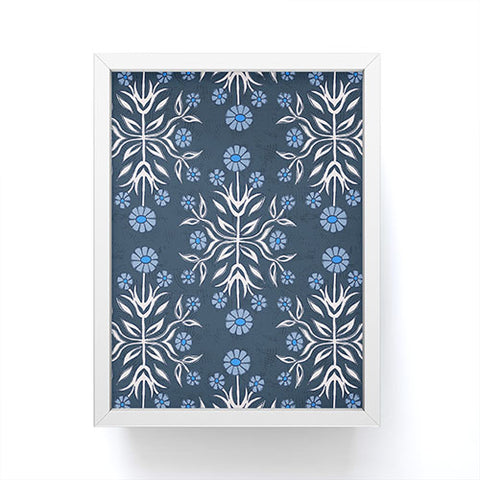 Schatzi Brown Belinna Floral Blue Framed Mini Art Print