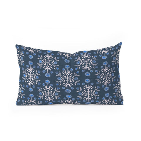 Schatzi Brown Belinna Floral Blue Oblong Throw Pillow
