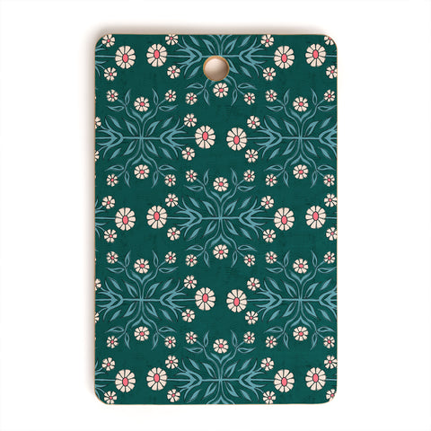 Schatzi Brown Belinna Floral Green Cutting Board Rectangle